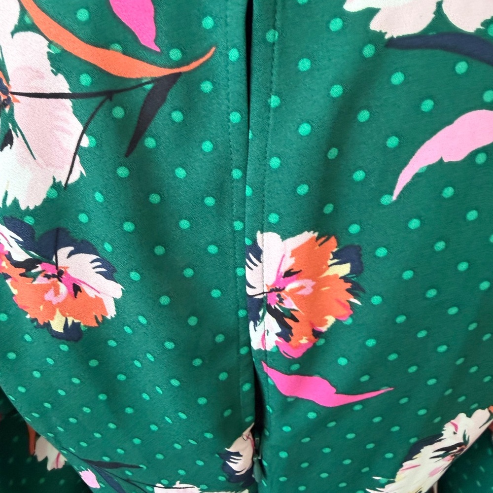 Green Floral Wrap Midi Dress - Picture 7 of 14